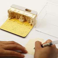 Longmen Grotten Castle 3D Laser geschnittene Kunst papiers kulptur Loseblatt-Notizblock für Schul-und Büro-Desktop-Dekoration