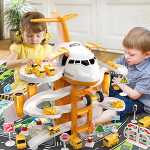 Детская негабаритная коллекция авиационных игрушек, многоцелевой рельсовый пассажирский самолет с изменяющейся формой, музыка, освещение, карты