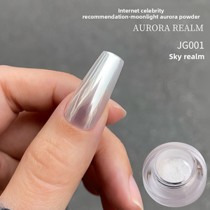 Poudre à ongles Aurora Sky Realm, blanc nacré, champagne doré, argent miroir, chrome pour décorations <span class=keywords><strong>de</strong></span> manucure DIY - Product Image 5