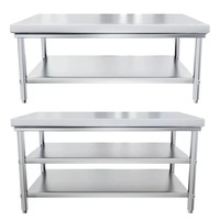 Table de travail de cuisine commerciale en acier inoxydable personnalisable Nouvel équipement de cuisine d'hôtel et de restaurant pour poste de travail de préparation des aliments