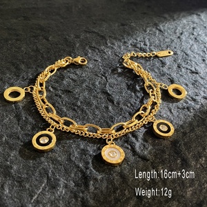 New Minimalist 18k Gold Plated Stainless Steel Jewelry Zircon Butterfly <b>Bracelet</b> for Women - Product Image 3