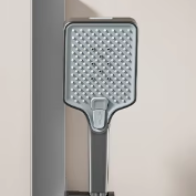 Ensemble de robinetterie de salle de bain carré gris moderne haute pression, avec fonction pluie, pour hôtels, vente en gros de douches à main simples