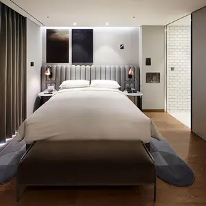 Hotel Furniture Supplier Modern Simple Style Hotel <strong>Guest</strong> Room Suites Bedroom Sets With Double Size <strong>Bed</strong> - Product Image 1