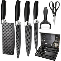 TOALLWIN Nouveau produit, couteaux de cuisine, ensemble de couteaux de chef en acier inoxydable, ensemble professionnel de 6 couteaux de cuisine avec boîte élégante