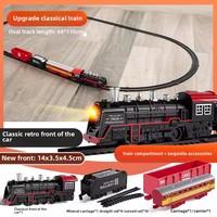 Circuit de Train Jouet Modèle de Gare TGV Électrique à Vapeur pour Enfants, Cadeau d'Anniversaire et de Nouvel An Éducatif