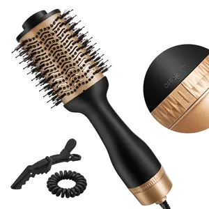 Lescolton professional good sale 1200w 3 in 1 hot air negative iron straightening hair comb wired dryer brush