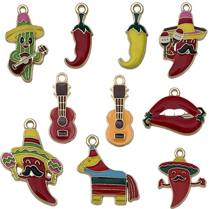 Colgante de aleación con temática de dibujos animados de la serie de música mexicana, accesorios de joyería DIY para pulseras y collares, dijes unisex para fiestas - Product Image 4