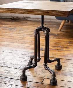 <span class=keywords><strong>Kit</strong></span> de base de table d'appoint rustique et industrielle PIPE DECOR End Set, gris foncé, noir, avec <span class=keywords><strong>tuyaux</strong></span> et raccords bruts - Product Image 2