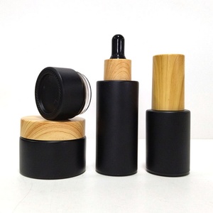 Classical Cylinder 30ml 50ml <b>Empty</b> Cosmetic Toner Serum Lotion Container Set Skincare Cream Screen Printing Custom Color Glass - Product Image 3