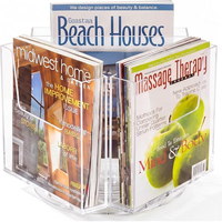 Présentoir rotatif en acrylique pour brochures et magazines, support de bureau pour prospectus, idéal pour les bureaux, les comptoirs d'accueil et les magasins