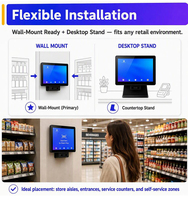 Terminal Punto de Venta EDOO P1010 con Android 11, Pantalla Táctil de 10.1 Pulgadas, Caja Registradora RK3566 con Escáner 1D/2D Integrado para Supermercado
