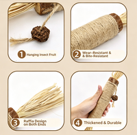 Extra groot zilveren wijnstok raffia matatabi fruit flexibel bijtbestendig natuurlijk tandenpoetsend kauwspeeltje voor katten om zelf te spelen