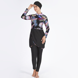 3pcs Muslim Modest Swimsuit Full Cover Burkini Women Swimwear Islamic <strong>Costumes</strong> Burkini Premium Turban Wrap <strong>Skirt</strong> - Product Image 3