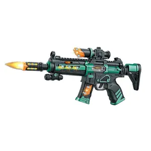 QS Cheap Boys Real Guns Electric Acoustooptic Toy Machine Play Shooting Game B/O Toys Gun From Shantou Supplier