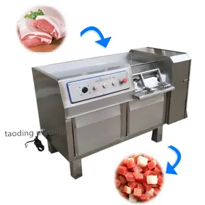 Mesin pemotong ayam kulit babi mesin pemotong kubus ayam dicing daging mesin pemotong kubus