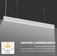 Luminaire LED en alliage d'aluminium plat et étroit de haute qualité, 1200 mm, à suspension, pour bureau et supermarché, avec raccordement sans soudure