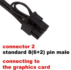 Mini 6 broches mâle à 8(6 + 2) broches mâle PCI Express carte vidéo câble adaptateur d'alimentation pour <span class=keywords><strong>Mac</strong></span> Pro tour/Power <span class=keywords><strong>Mac</strong></span> <span class=keywords><strong>G5</strong></span> - Product Image 4