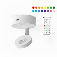 Lampes à LED modernes sans fil rechargeables RGB, 13 couleurs, télécommande, variateur d'intensité, mini projecteur LED sans fil, lampe murale