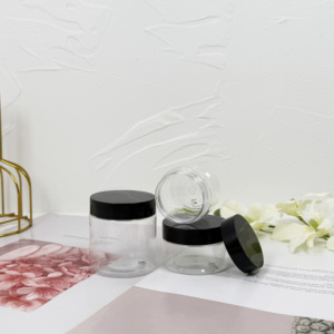 Bocaux de cuisine en plastique PET transparent avec bouchon à vis pour poudre libre et utilisation cosmétique Couleur personnalisable - Product Image 2