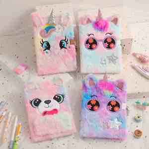 Carnet de voyage scolaire pour garçons, cadeau d'anniversaire, journal en peluche pour enfants, journal secret pour filles avec serrure et clé - Product Image 5