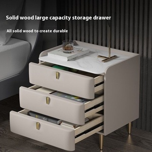 Table de chevet de luxe en bois massif de haute qualité style minimaliste moderne chambre salon <span class=keywords><strong>location</strong></span> <span class=keywords><strong>maison</strong></span> armoire de rangement en dalle de roche - Product Image 5