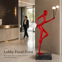 Lampe sur pied en FRP, statue décorative d'art moderne, pour hôtel, club, salon, restaurant, salle à manger