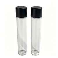 Tube en verre transparent de 120 mm avec bouchon sécurité enfant, tube à essai en verre résistant aux enfants pour le stockage et l'emballage des herbes