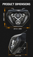 Phare de moto pour Yamaha FZ09 MT09 2014-2016 Système d'éclairage Phare avant à LED pour Yamaha MT07 2018 2019 Accessoires