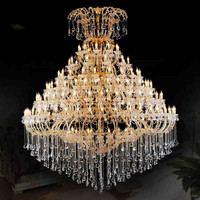 Lámparas de Araña Modernas Nórdicas Personalizadas para Hoteles, Decoración de Bodas, Cristal Dorado, Tamaño Mediano, LED, Altura Ajustable, Lujo