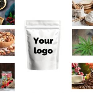 Sacs Mylar personnalisés avec logo imprimé, finition mate, pour emballage alimentaire, thé et fleurs, avec fermeture éclair en plastique, couleur mate, qualité alimentaire, en stock - Product Image 3