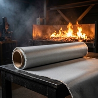 Tissu en fibre de verre enduit de PU, imperméable et ignifuge, résistance à la chaleur 1200°C, service de découpe pour l'isolation et la sécurité des bâtiments