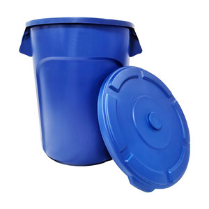 Contenedor de <span class=keywords><strong>Basura</strong></span> Redondo Resistente con Tapa, 128L, <span class=keywords><strong>Gris</strong></span>, con Ruedas, Ecológico, HDPE Virgen, para Uso en Exteriores - Product Image 5