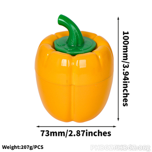 เครื่องบดสมุนไพรพลาสติกซิงก์อัลลอยทรงพริก73มม. 4ชั้นเครื่องบดยาสูบแบบคลาสสิกสำหรับร้านค้าบุหรี่ - Product Image 1