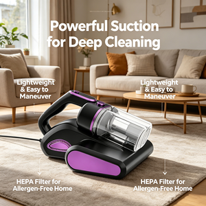 Dust Mite <b>Vacuum</b> Cleaner Mattress Handheld 450W 14KPa H10 Filter UV Lamp Bedding Deep Cleaning Mattress <b>Vacuum</b> Cleaner - Product Image 1