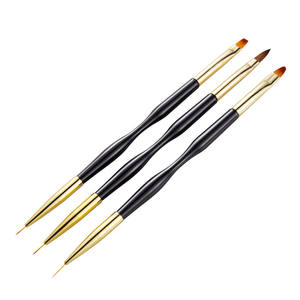 Set Dual-Use Nagel-Liner-Pinsel, Kleine Taille, Multifunktionaler Therapie-Gel-Pinsel mit Nylon-Hakenlinien-Stift - Product Image 1