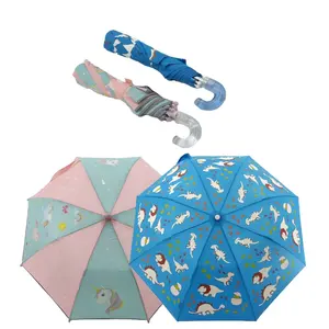 Beliebte Sale Kid Regenschirm reflektierende Paspelierung Sicherheits handbuch offen Personalisieren Sie Child Kid Cartoon Umbrella