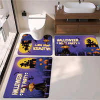 Tapis et paillasson de salle de bain à thème festif – Doux, absorbant, antidérapant – Décoration de Noël/Halloween – Parfait pour une utilisation festive à la maison