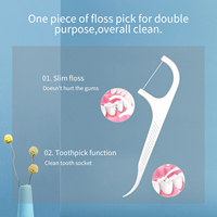 Distributeur automatique de fil dentaire compatible avec les bâtonnets de fil dentaire, boîte de 60 unités, cure-dents jetables à glisse douce pour le nettoyage des dents