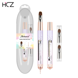 Nouvelle Arrivée <span class=keywords><strong>Brevet</strong></span> Rétractable Conception Allemagne Double Extrémité Nail Dotting Outil Français Gel Acrylique Nail Art Brosse - Product Image 1