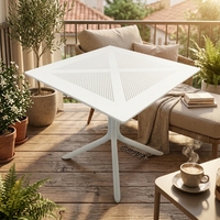 Tables à manger en plastique durables et imperméables pour l'extérieur, faciles à transporter, table à manger en plastique pour la maison, pour utilisation sur le balcon