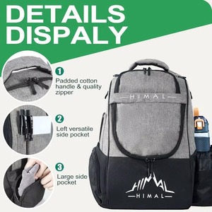 Sac à dos de golf de disque OG V2, échantillon gratuit, grande capacité, design robuste et durable, 2 compartiments principaux et latéraux. - Product Image 4