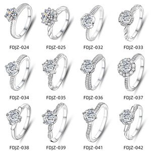 Anillo de Compromiso de Moda para Mujer con Moissanita Redonda Original de 1 Quilate, Plata de Ley S925, Joyería Sencilla para Propuesta - Product Image 4