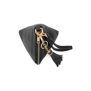 Pyramid Shape Tassel <b>Wristlet</b> Leather Bag - Product Image 1
