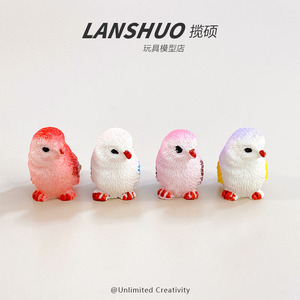 Lanshuo Miniature 3D Birds Plastic Resin DIY <b>Ornaments</b> For Desktop Car Decor Keychains - Product Image 3