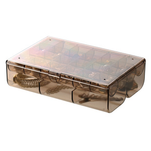 휴대용 보석 상자 목걸이 케이스 클리어 큰 플라스틱 보석 주최자 귀걸이 보관 반지 상자 - Product Image 4