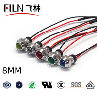 Feux de signalisation métalliques en acier inoxydable FILN 8 mm, feux LED pour vélo, gradation 12 V, IP67, rouge, bleu, blanc, CE TUV pour voyant lumineux
