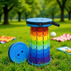 Sedia Telescopica Pieghevole in Plastica Leggera - Sgabello Compatto ad Altezza Regolabile Perfetto per Pesca, Spiaggia e Campeggio - Product Image 1