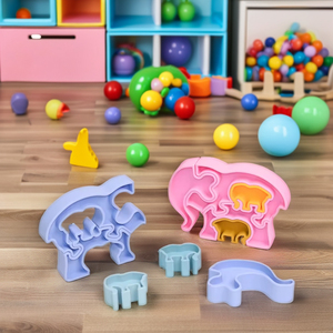 Tùy chỉnh phim hoạt hình 3D Elephant DIY đồ chơi unisex bé Silicone câu đố cho giáo dục sớm EN71 chứng nhận ghép hình câu đố cho chàng trai cô gái - Product Image 6
