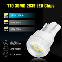 Nouvelles ampoules LED en céramique T10 W5W, ampoules de stationnement à encoche, lampes de lecture de dôme de voiture WY5W 168 501 2825, feux de position latéraux automobiles blancs, rouges, bleus