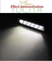 Yocita Barre lumineuse LED haute puissance 18W Ultra-mince Lampe de travail pour véhicules Feux de jour Feux antibrouillard pour vélo électrique Auto Lumière extérieure
